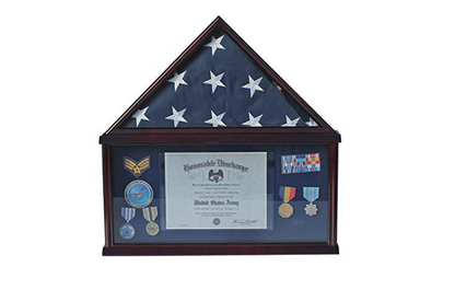 Large Military Shadow Box Frame Memorial Burial Funeral Flag Display Case - 5' X 9.5' Flag