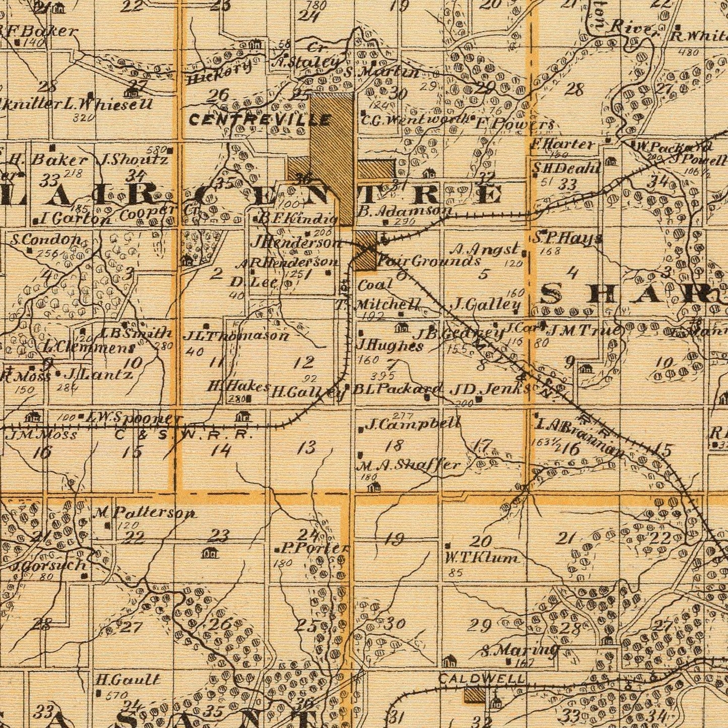 Vintage Map of Appanoose County, Iowa 1875