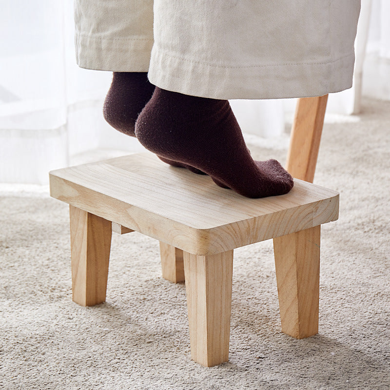 Japanese Solid Wood Stool – Minimalist, Thick-Leg Design