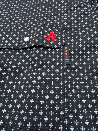 FR Pearl Snap Work Shirt - Reaper Black