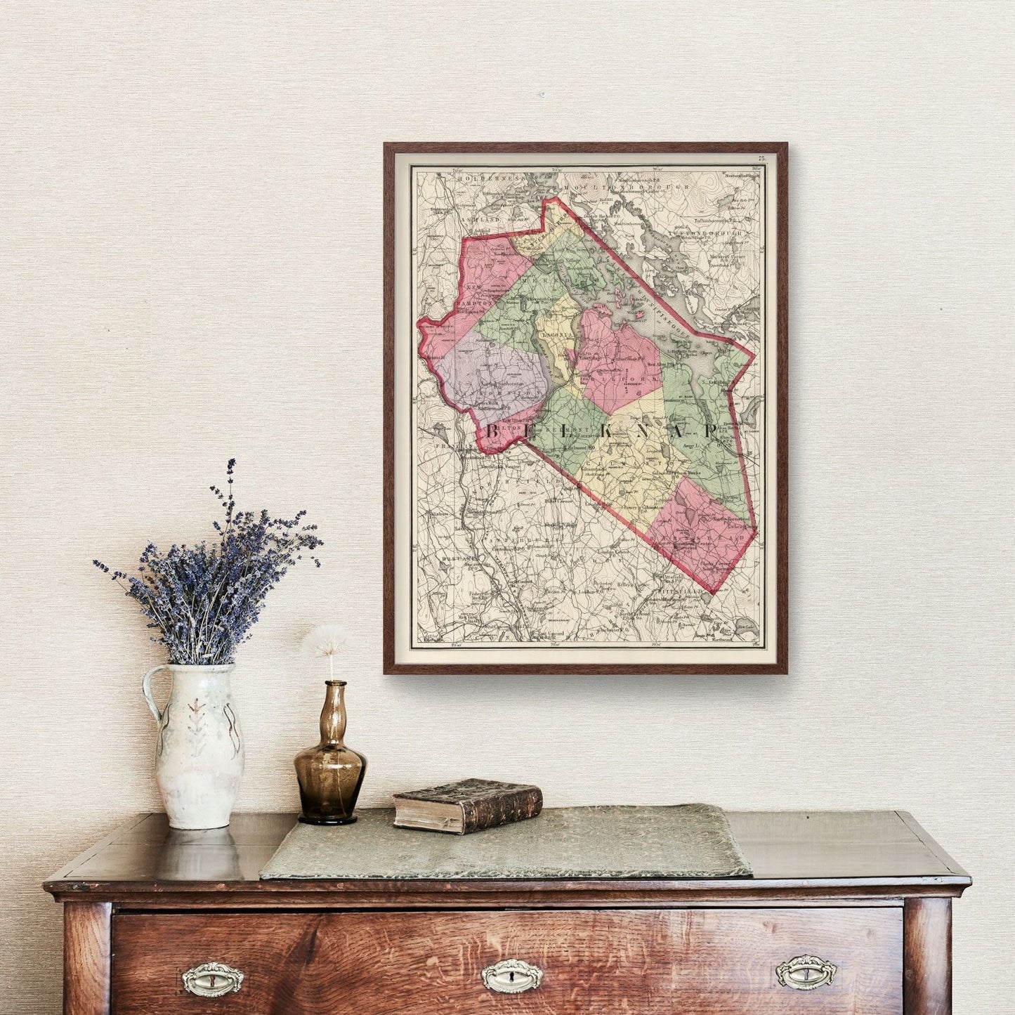 Vintage Map of Belknap County, New Hampshire 1877