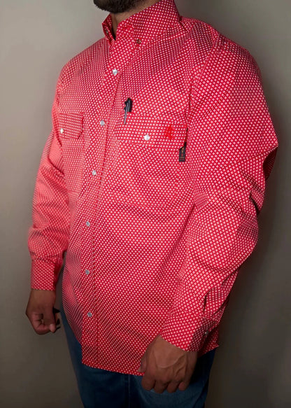 FR Pearl Snap Work shirt - Alpha Red