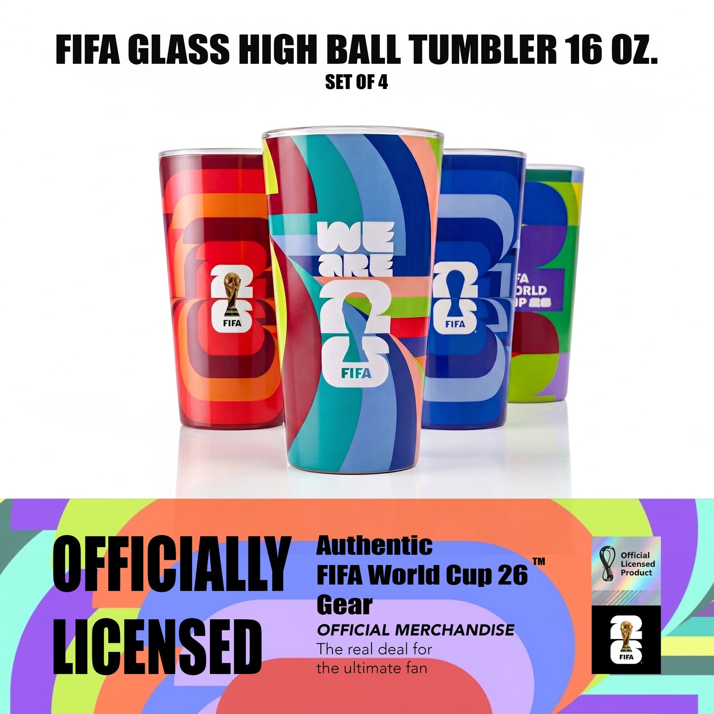 Atelier Sportif Official Official FIFA World Cup 2026 Edition 17 Oz Glass Tumblers