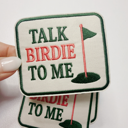 Talk Birdie To Me (3"x2.5") GOLF - Embroidered Hat Patch