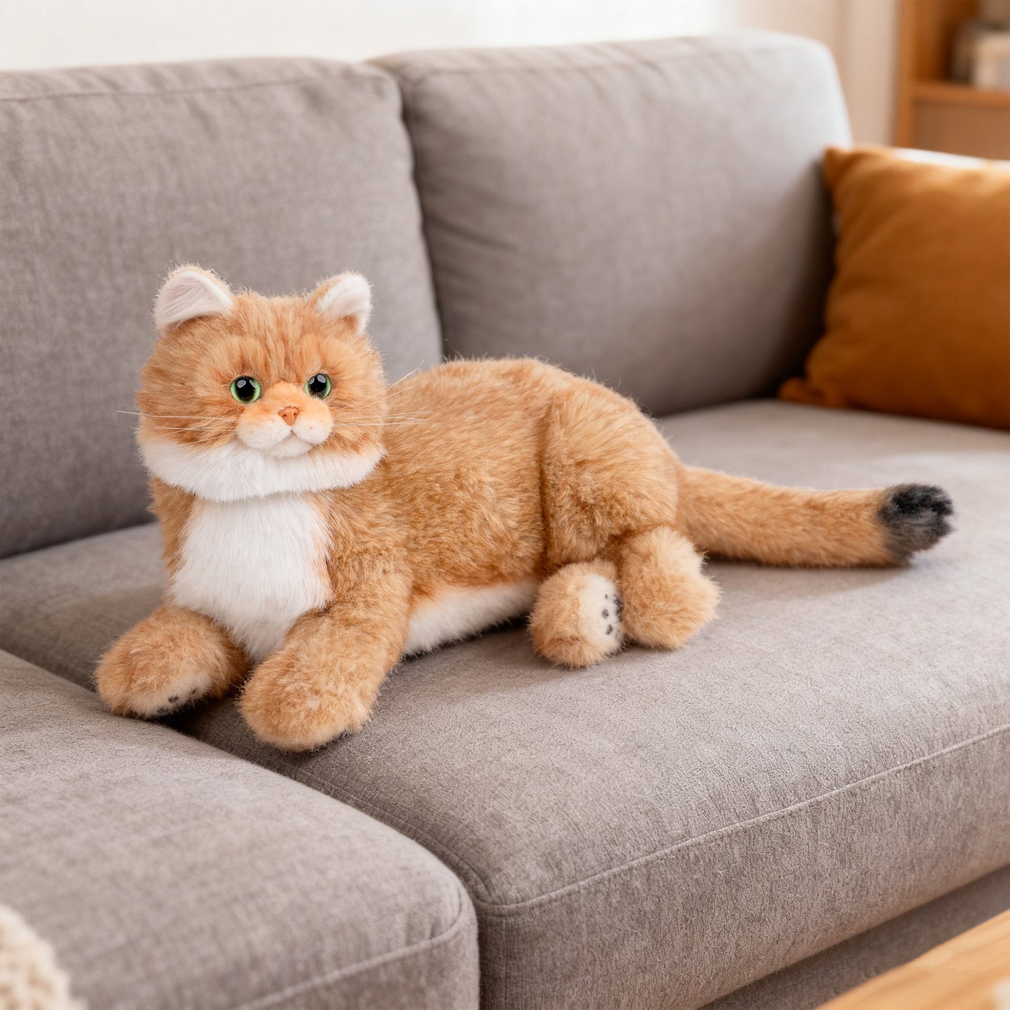 Percy 2.0 Golden British Short Hair Cat- Breathing  Heartbeat Pur,Voice Robonic Cat