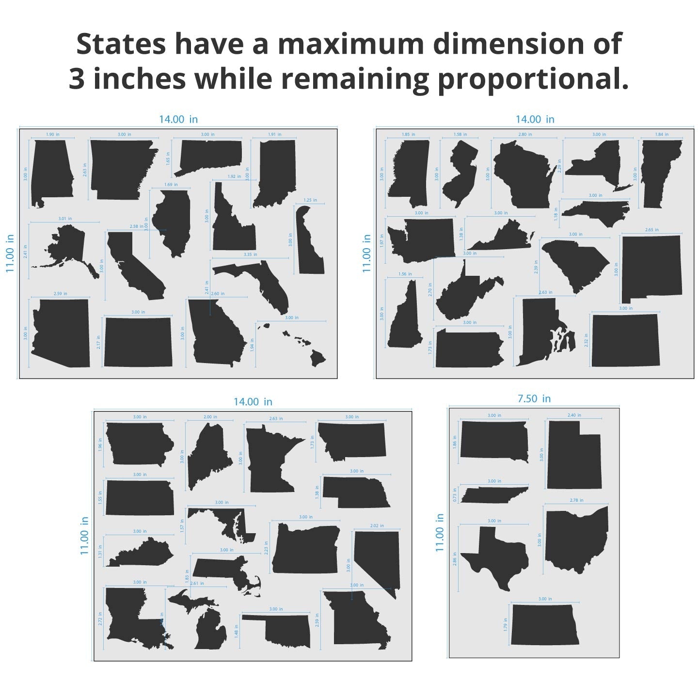 USA 50 States Stencil Kit