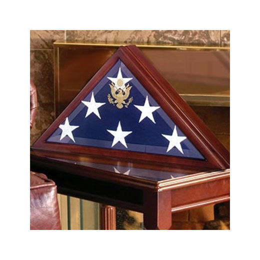 American Burial Flag Box, Large Coffin Flag Display Case - Folded American Flag 5' x 9.5' (Burial Flag).