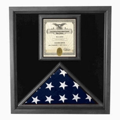 Flag and Certificate Case Black Frame, American Made 3" x 5".