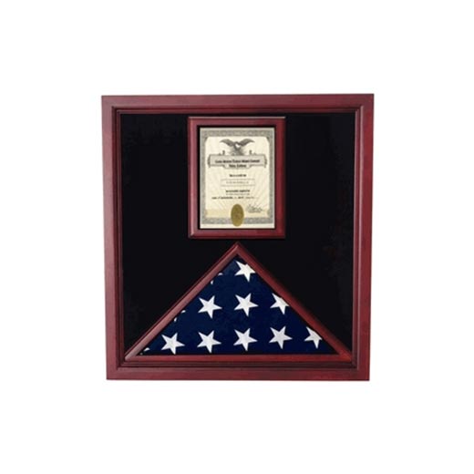 Flag and Document Case - Vertical 8 1/2 x 11 Document - Black or Red or Blue or Green or Maroon Background Color.