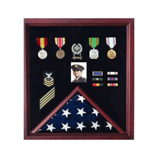 Flag Display Case Combination For Medals and Photos