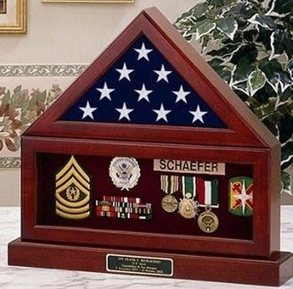 Flag and Pedestal Display Cases, Burial/Funeral Flag Display Case - 5' x 9.5' flag