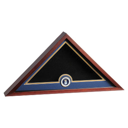 Air Force Medallion Flag Display case - Mahogany Wood.