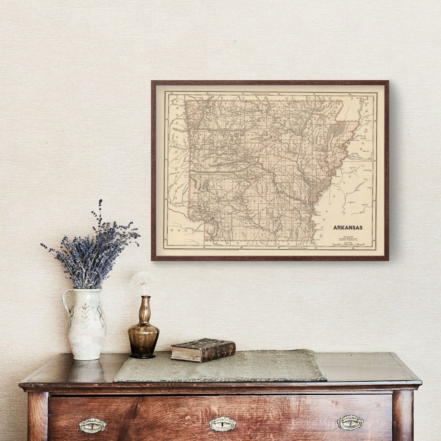 Vintage Map of Arkansas 1842