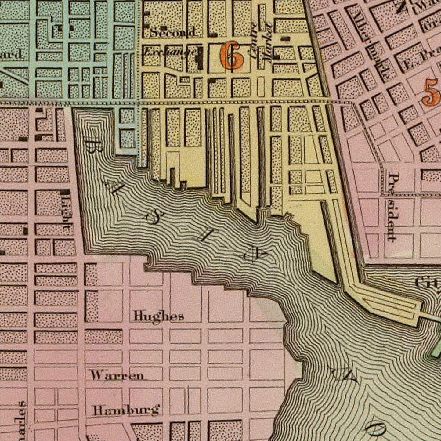 Vintage Map of Baltimore, Maryland 1838