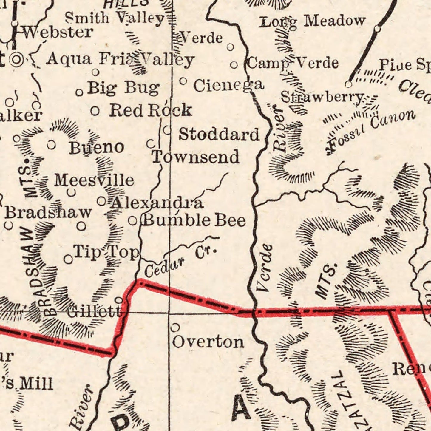 Vintage Map of Arizona 1893