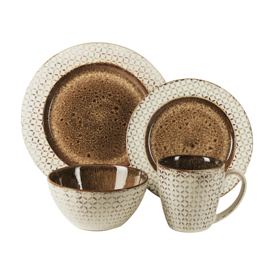 PIPER 16 PC DINNERWARE SET DP:11"/SP:8"/BOWL:6"/MUG:14oz