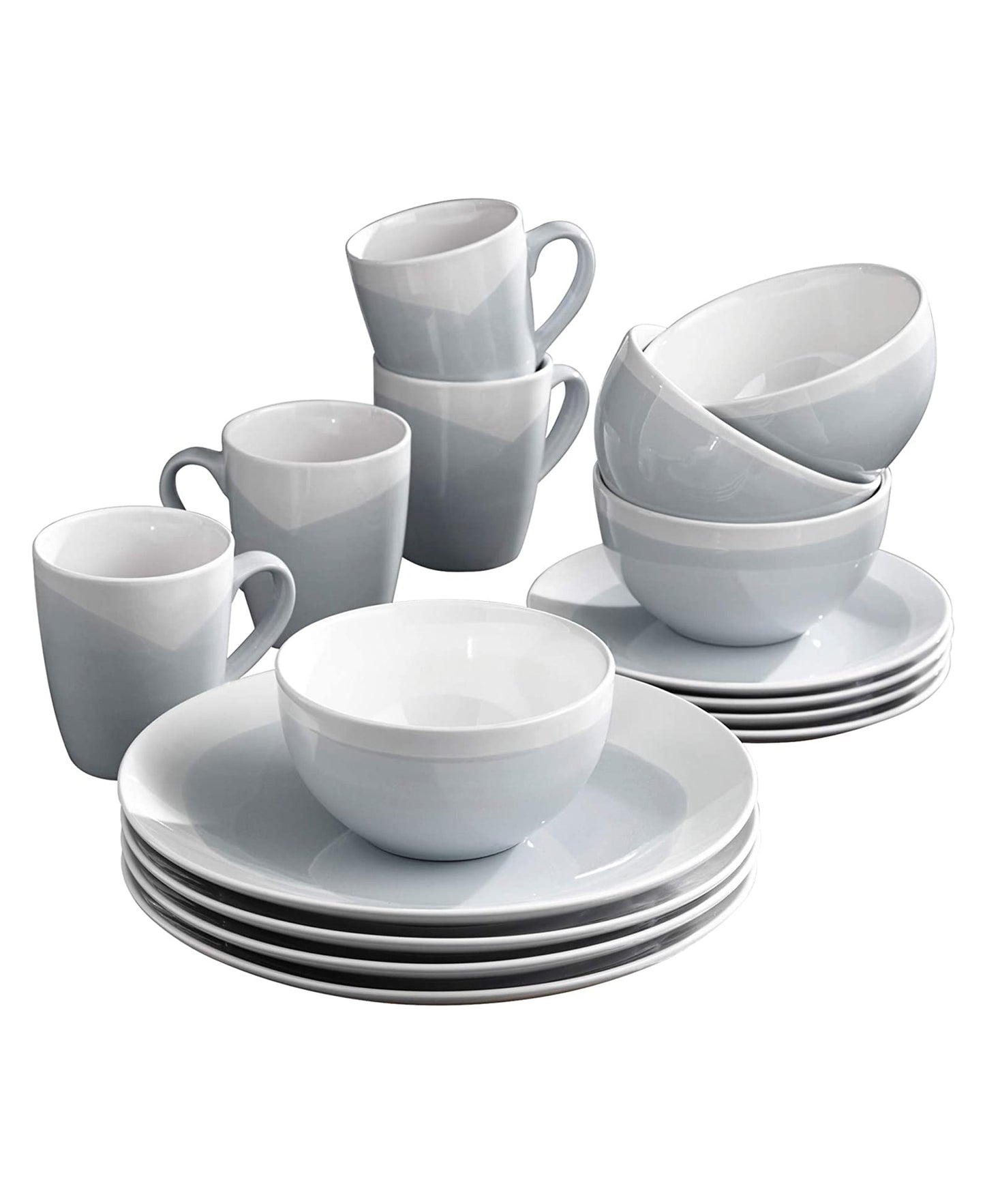 Oasis Blue/ Gray 16-Piece Dinner Set