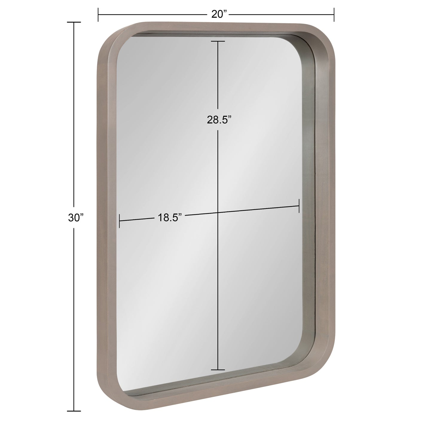 Hutton Wood Framed Radius Rectangle Mirror