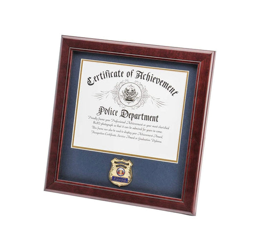 United States Police Officer Certificate of Achievement Frame with Medallion - 8 x 10 inch.