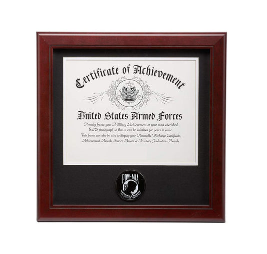 US POW/MIA Medallion 8-Inch by 10-Inch Certificate Frame.
