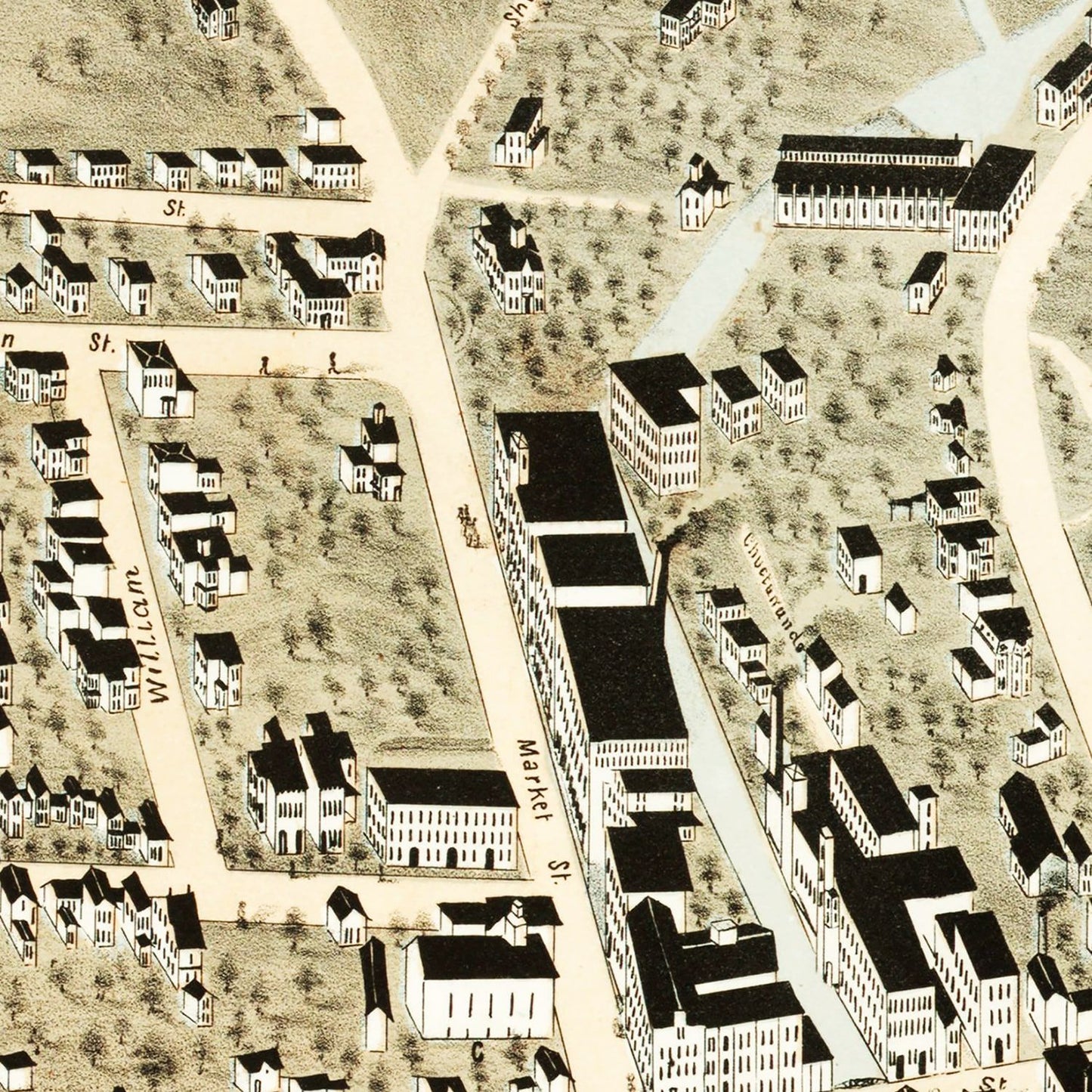 Vintage Map of Amsterdam, New York 1875