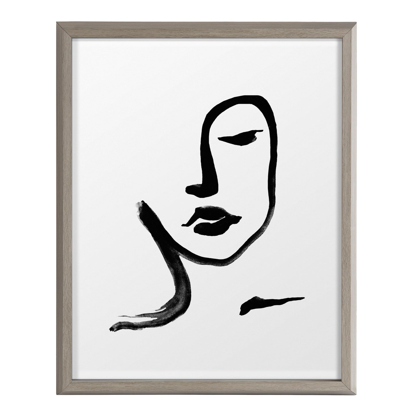 Blake Face Line Print Framed Printed Glass by Viola Kreczmer