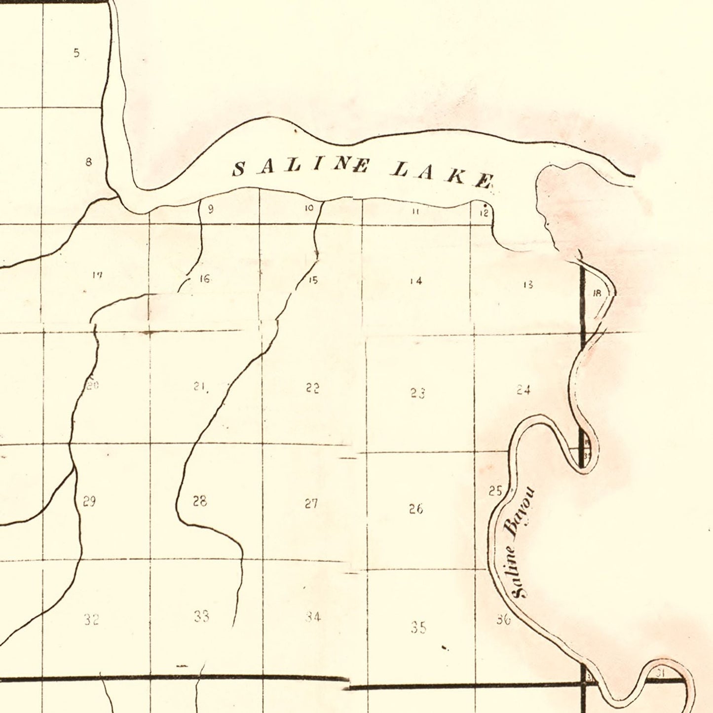Vintage Map of Avoyelles Parish, Louisiana 1860