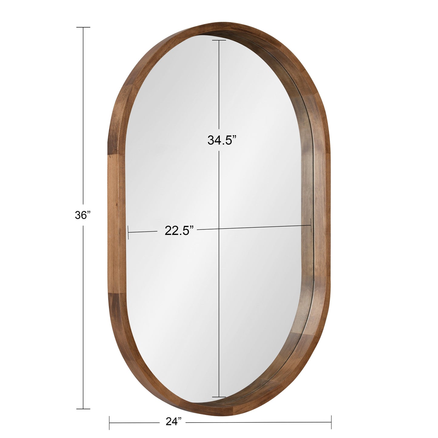 Hutton Wood Framed Capsule Mirror
