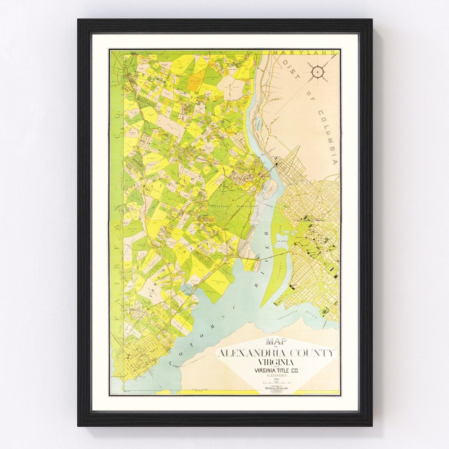 Vintage Map of Alexandria County, Virginia 1900