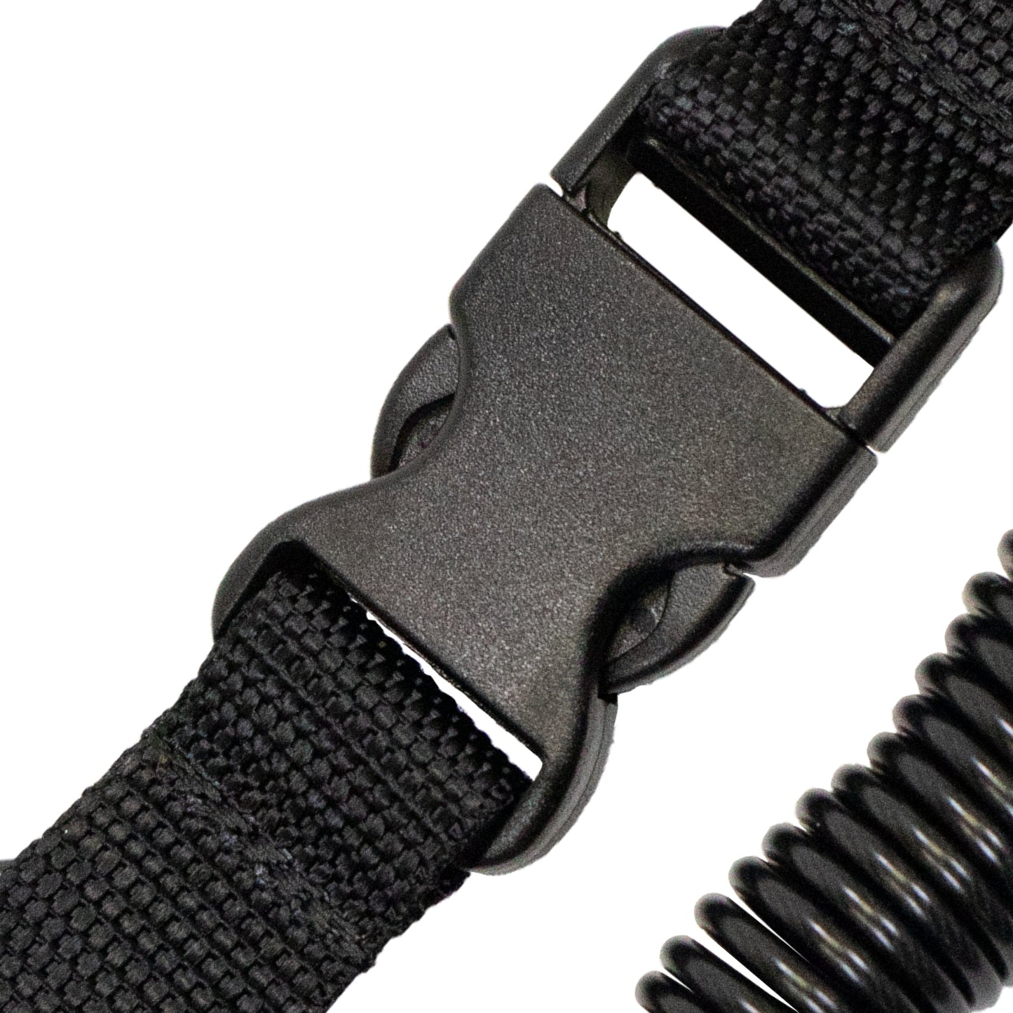 Scuba Diving Dive Black Snappy Coil Camera Lanyard Clip & QB Buckles, 1.3M Coil