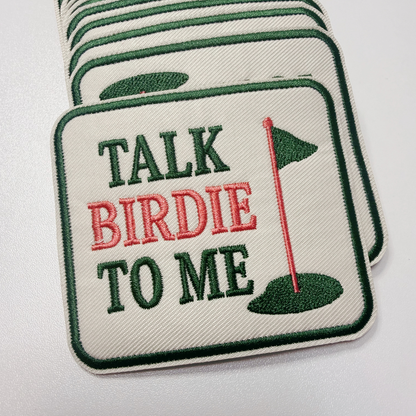 Talk Birdie To Me (3"x2.5") GOLF - Embroidered Hat Patch