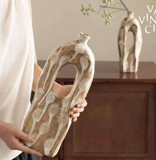 Wabi-sabi Vintage Handmade Ceramic Vase