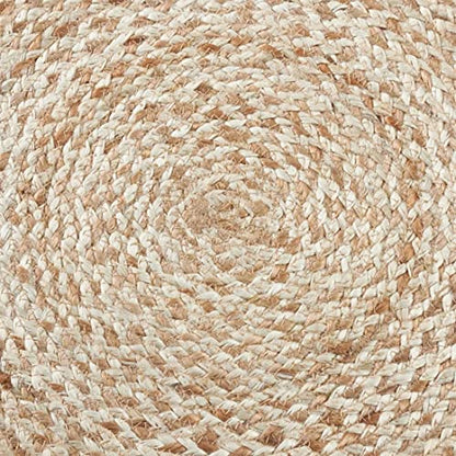 Fennco Styles 100% Jute Woven Design Farmhouse Placemats 16 Inch Round, Set of 4 - Natural Braided Table Mats for Home, Dining Room, Banquets, Family Gathering and Special Occasion