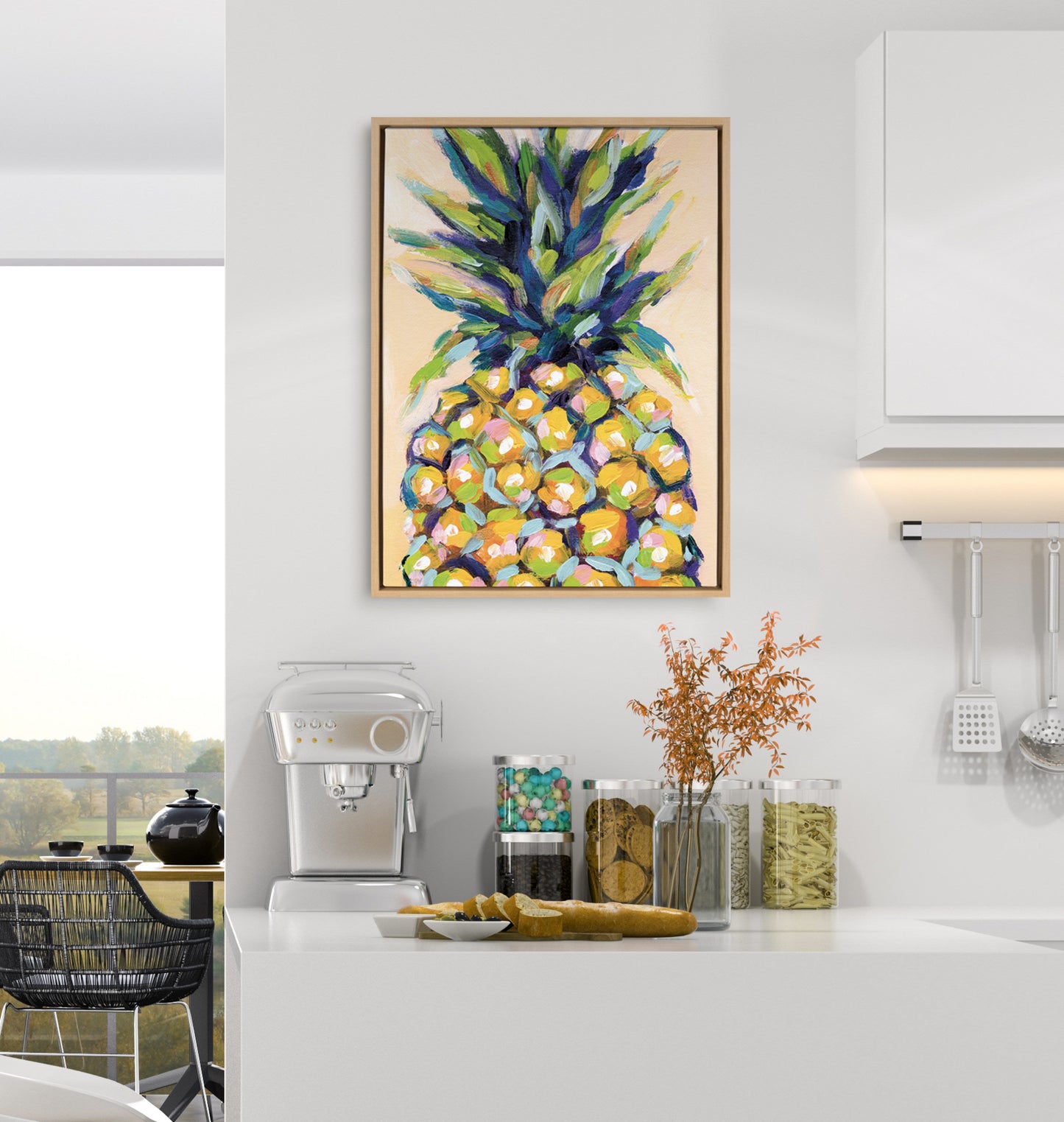 Sylvie Pineapple Study No 2 Framed Canvas by Rachel Christopoulos