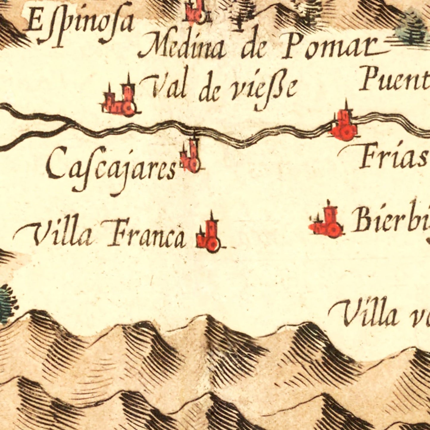Vintage Map of Basque Regions of Spain, 1623