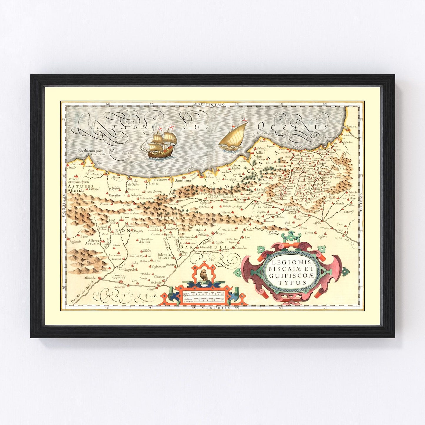 Vintage Map of Basque Regions of Spain, 1623