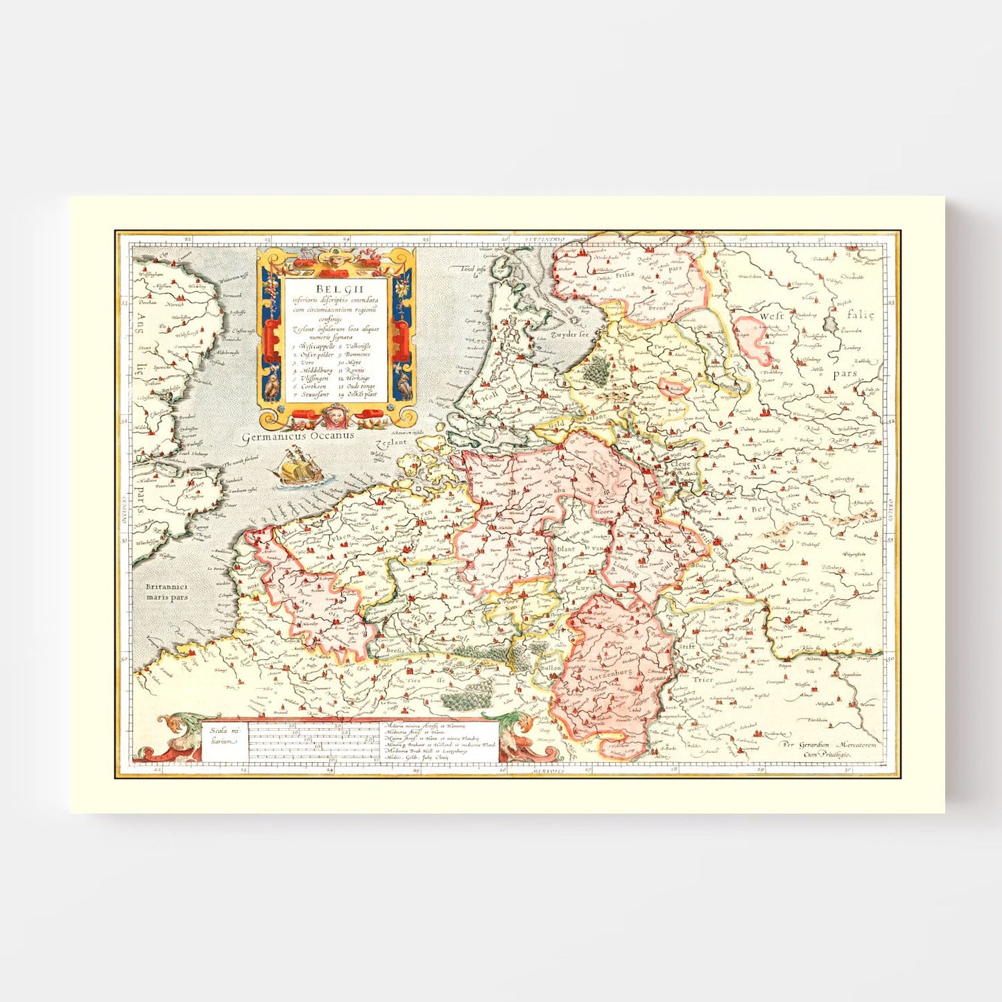 Vintage Map of Belgium 1623