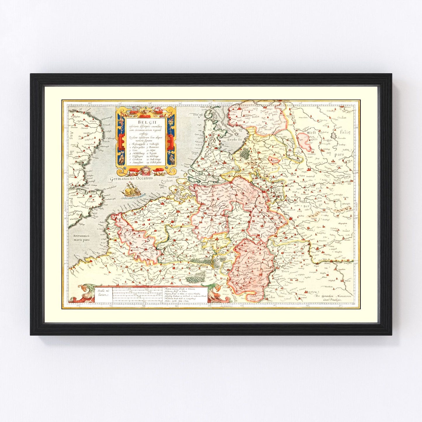 Vintage Map of Belgium 1623