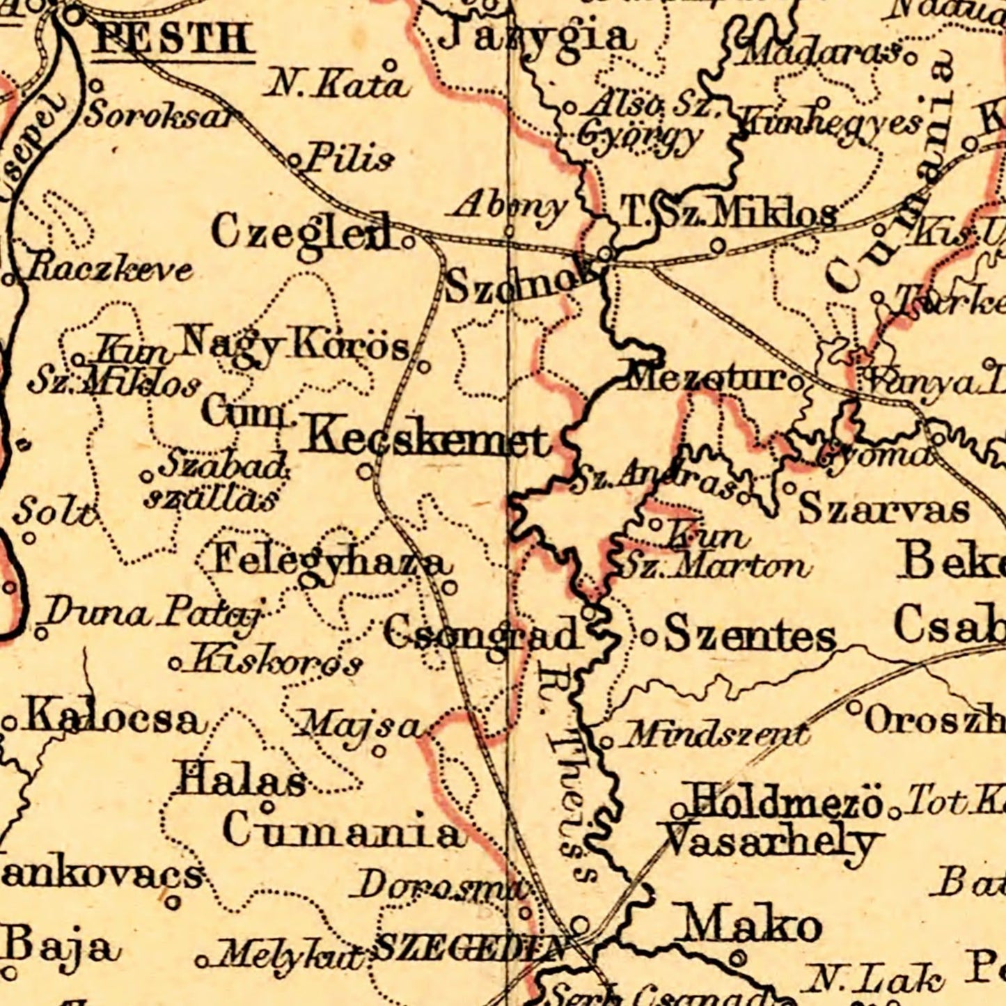 Vintage Map of Austria 1871