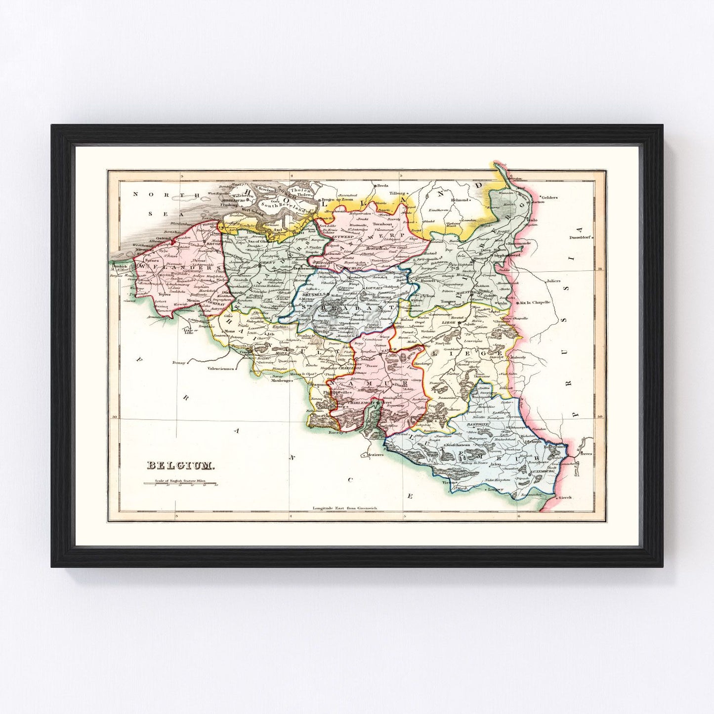 Vintage Map of Belgium 1832