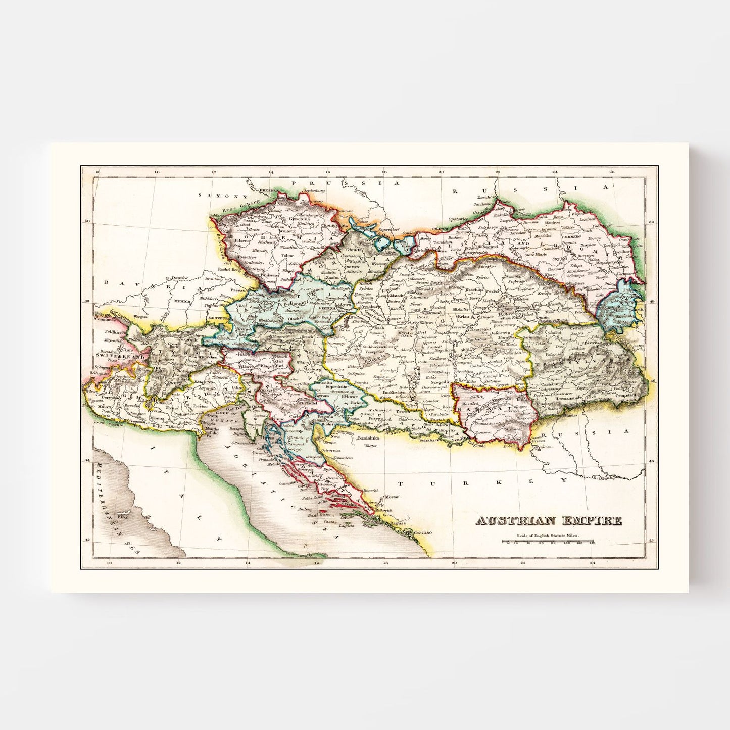 Vintage Map of Austrian Empire 1832