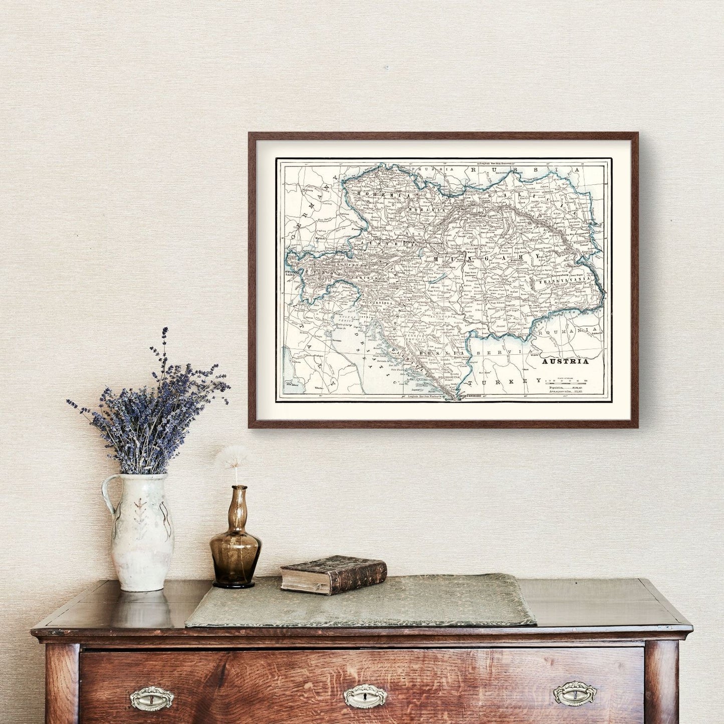 Vintage Map of Austria 1893