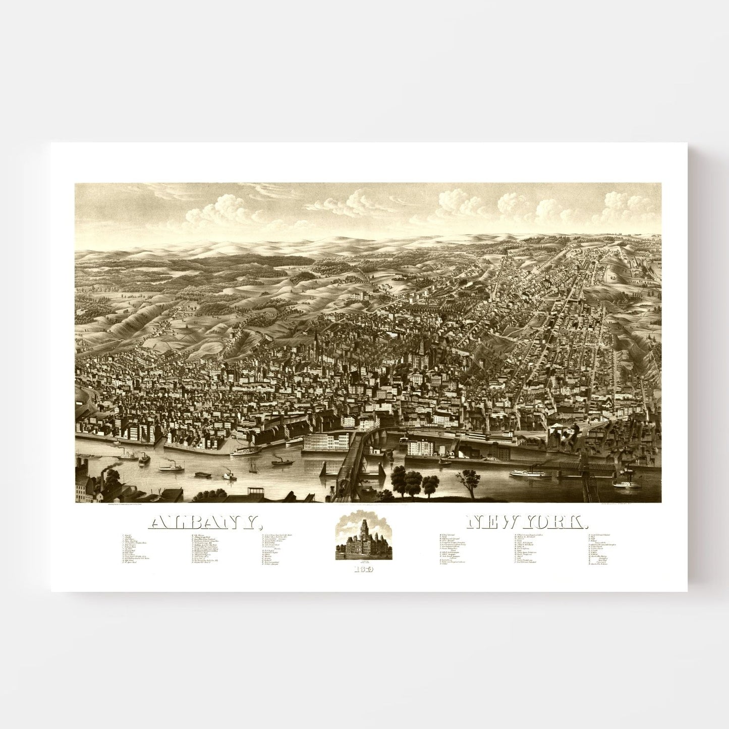 Vintage Map of Albany, New York 1879