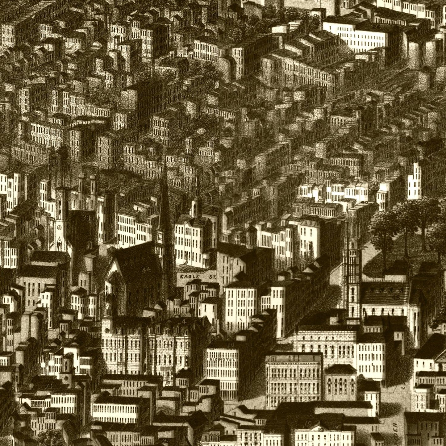 Vintage Map of Albany, New York 1879