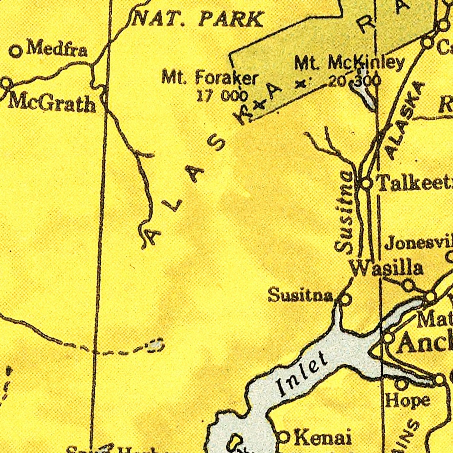 Vintage Map of Alaska 1943