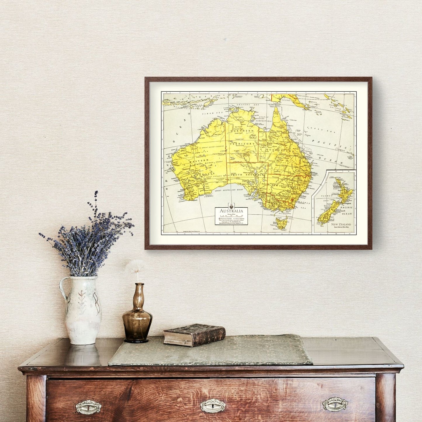 Vintage Map of Australia 1943