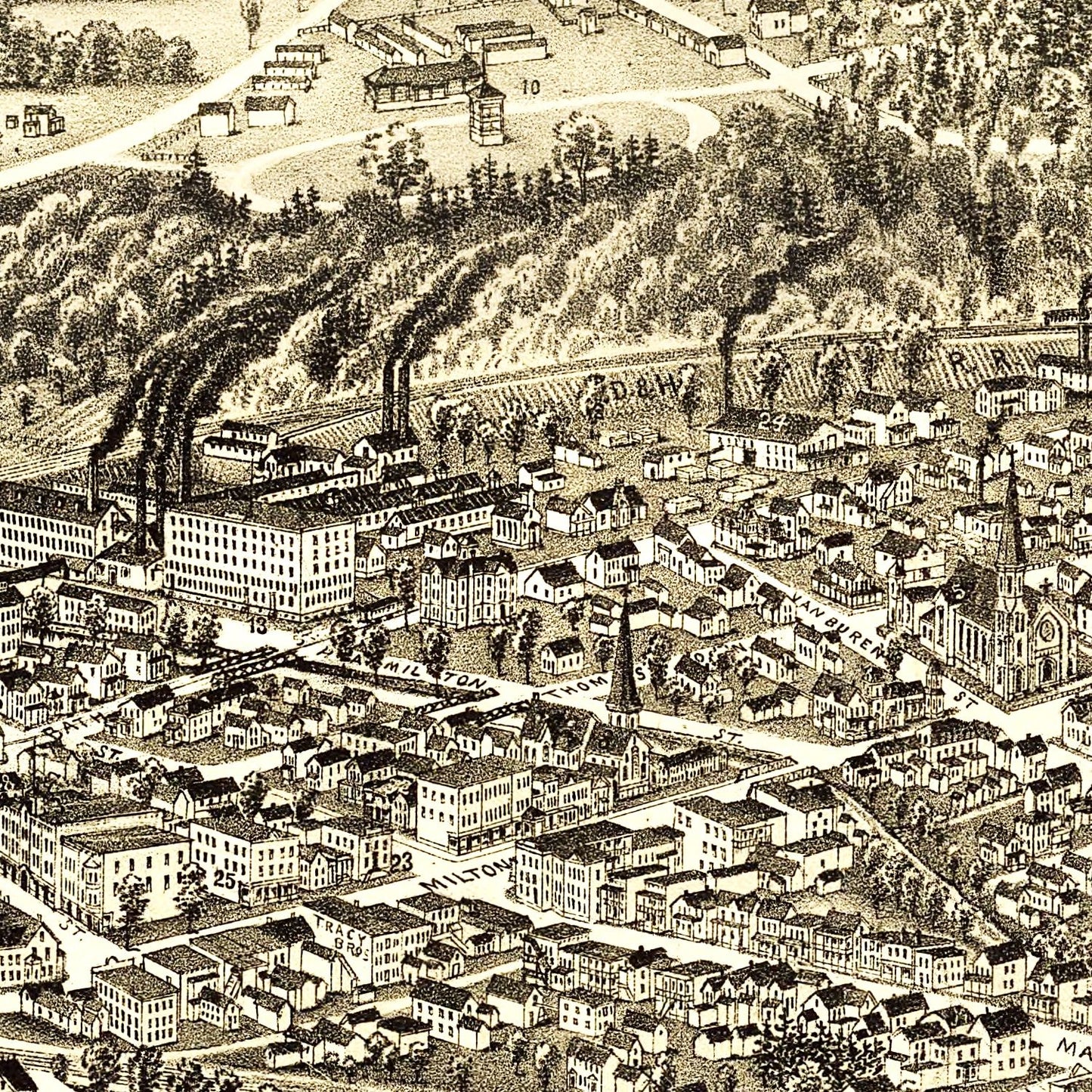 Vintage Map of Ballston Spa, New York 1890