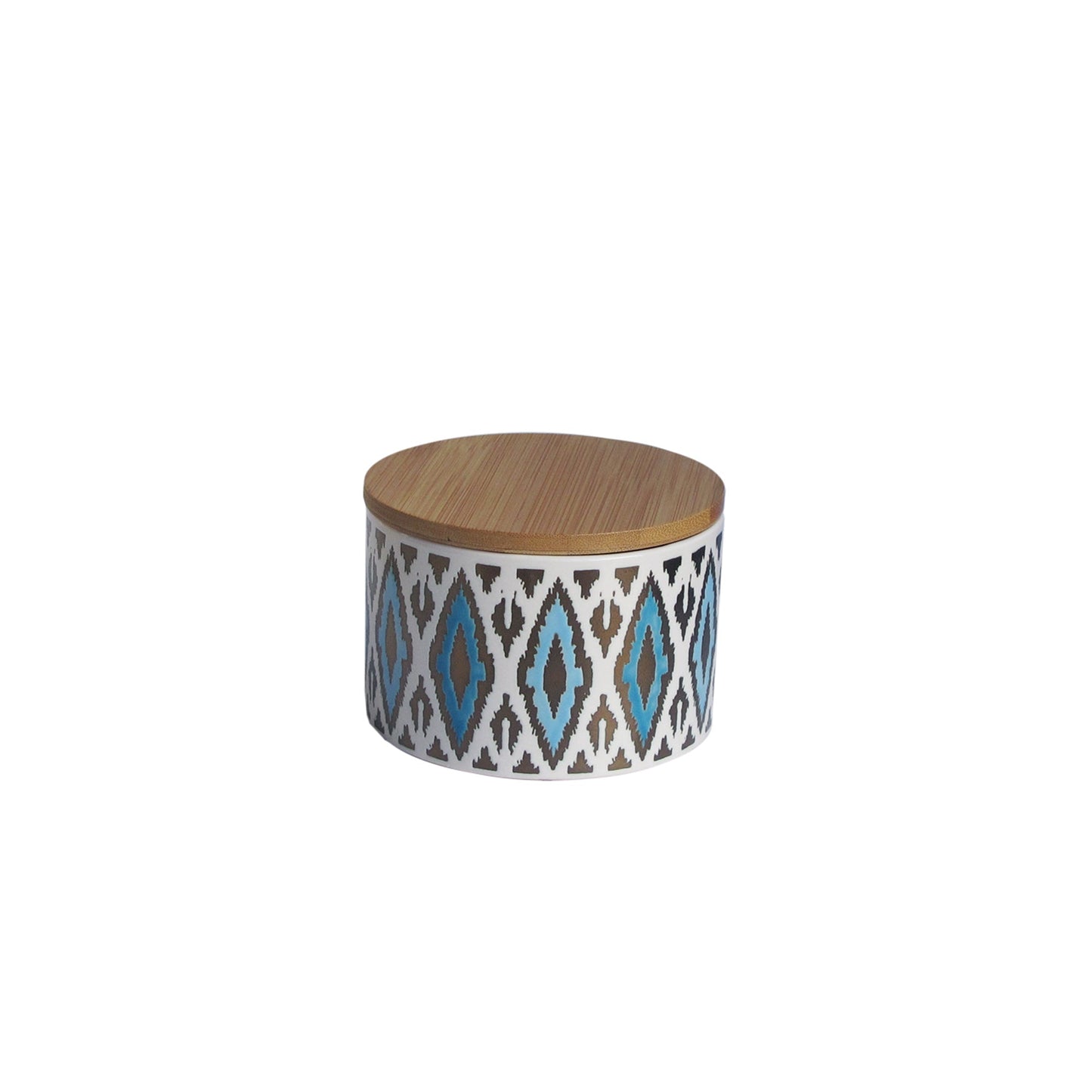 Set of 4 Blue Ceramic Canister Set with Lids