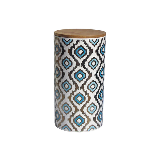 Set of 4 Blue Ceramic Canister Set with Lids