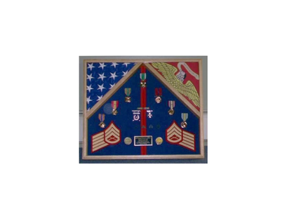 Marine Corps 2 Flag Shadow Box Display Case - 4' x 6' burial flags